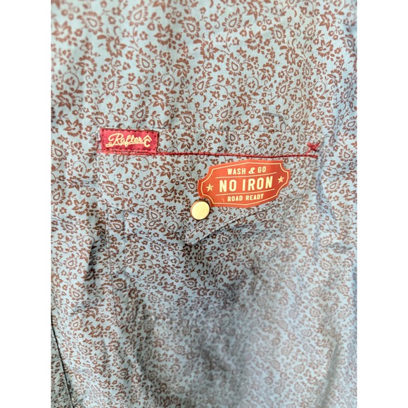 Red Dirt Rafter C Collection Men's Long Sleeve Snap Shirt M L Blue Floral - Picture 2 of 13